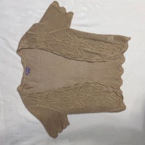 Crochet material cardigan